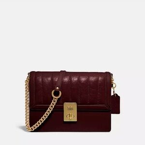 NWT Coach 89066 Hutton Quilted Calf Leather Shoulder Bag CRANBERRY